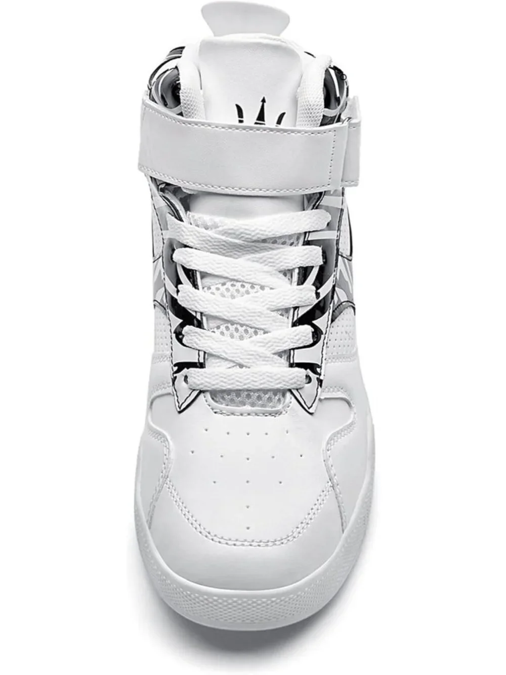 Womens White Black Tennis Shoes Casual Lace Up High Top Athletic Running Sneaker